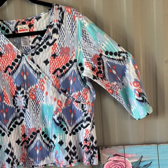 Ruby Rd. Multicolor Abstract Blouse - Picture 5 of 8